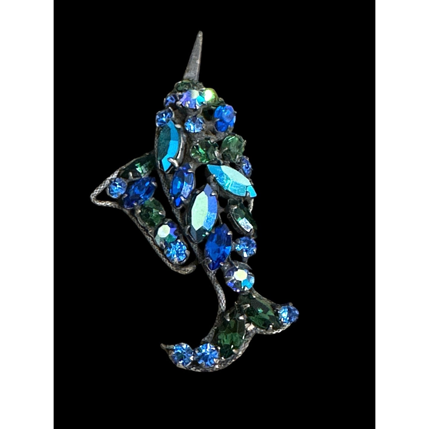 Rare Vintage Regency Blue Swordfish Pin Brooch Signed