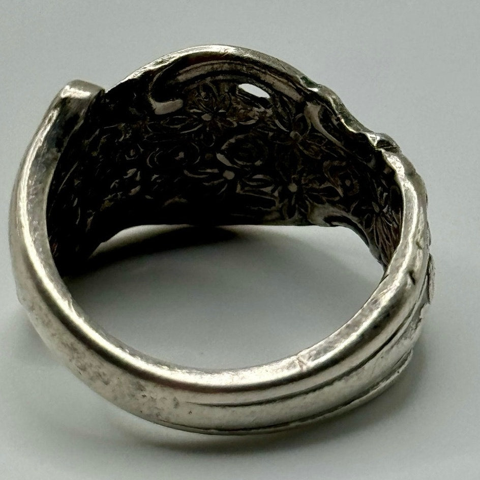 Vintage Reed & Barton Floral Spoon Ring Bypass ring Sz 6.5
