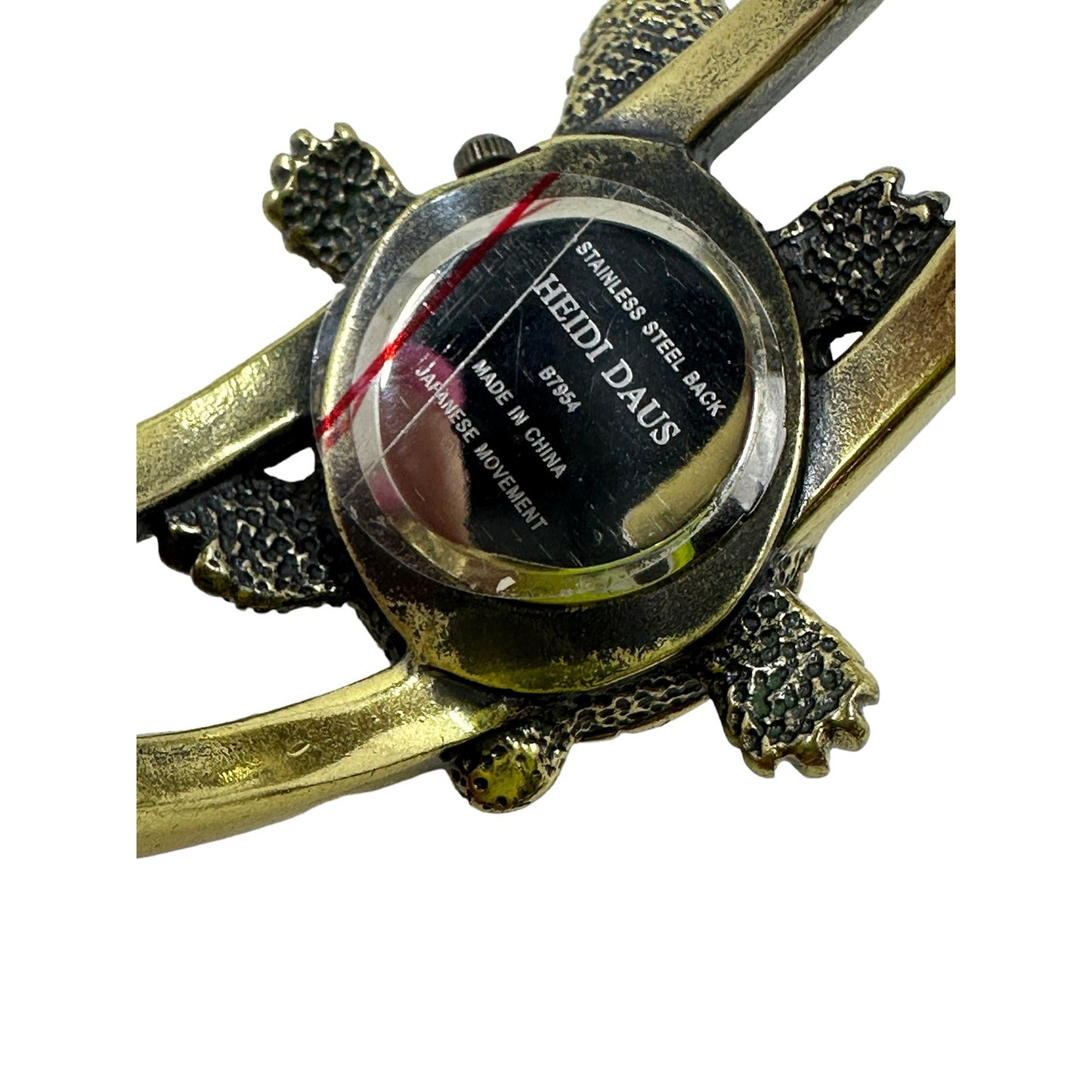 Heidi Daus Goldtone Rhinestone TURTLE Watch Bracelet