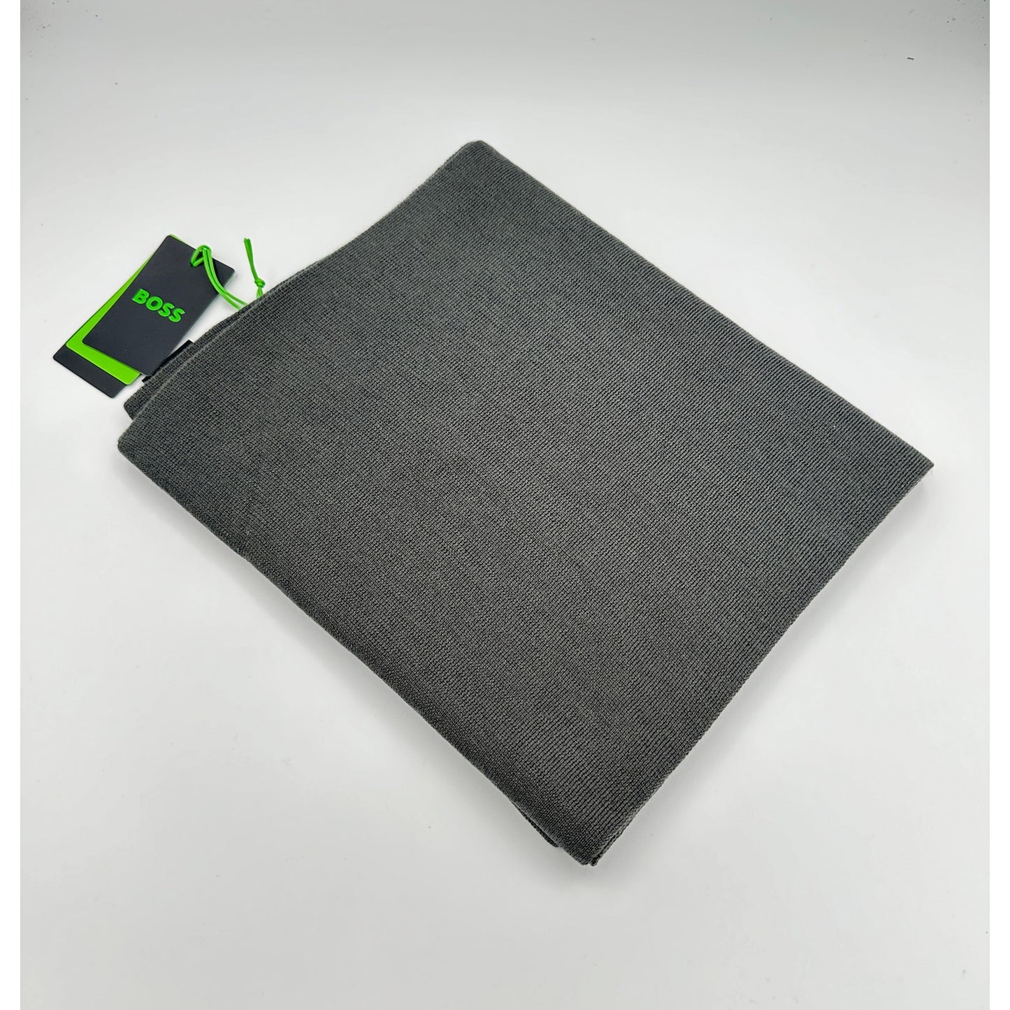 Hugo Boss Aride X Scarf Gray Black Logo NWT 50499399