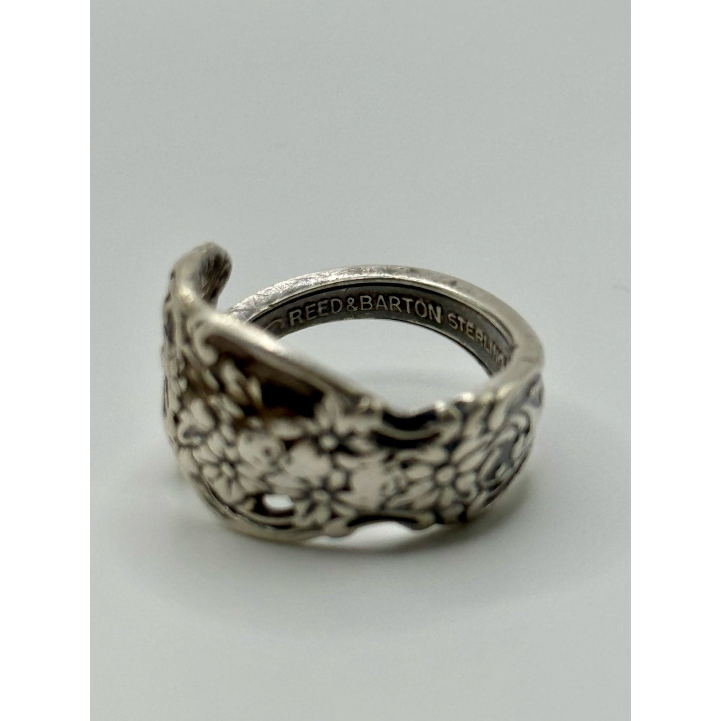Vintage Reed & Barton Floral Spoon Ring Bypass ring Sz 6.5