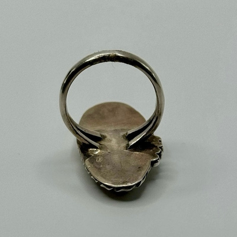 Vintage Sterling Silver MOP Elongated Ring Size 6