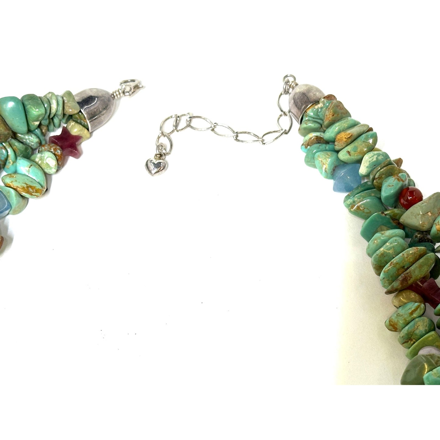 DTR Jay King Sterling Silver Multi Gemstone Triple Strand Necklace.