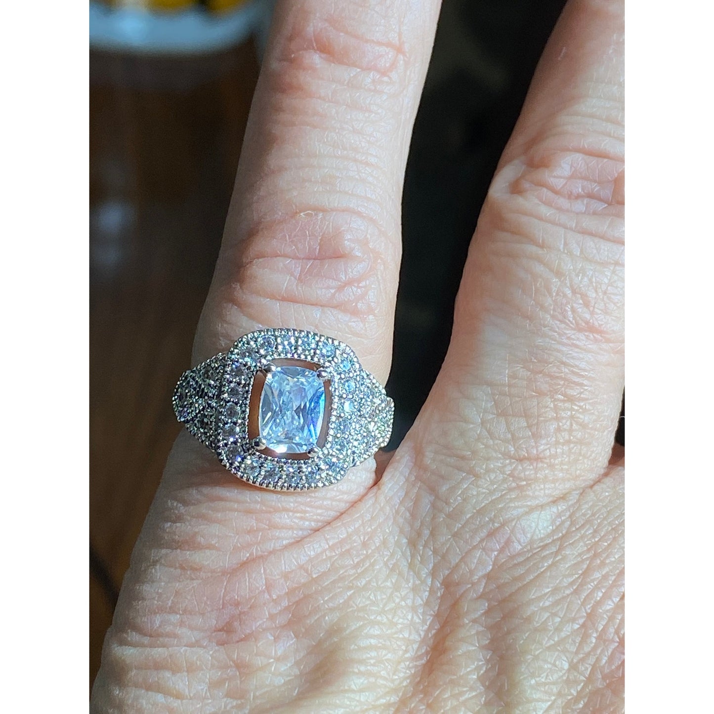 PDJ Sparkling CZ Art Deco Style Ring Size 7