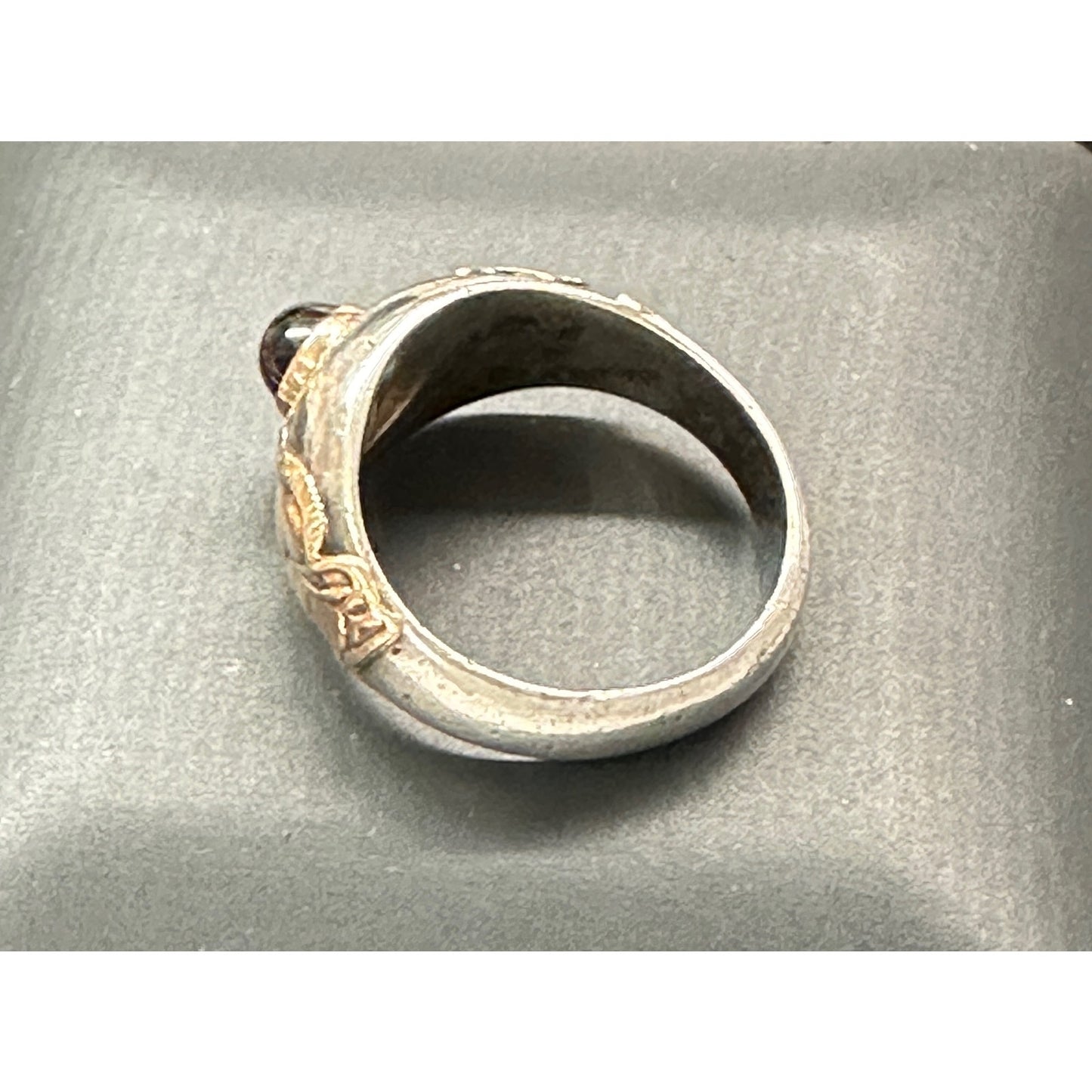 Vintage Sterling Silver 14k Gold Trojan Ring Size 9