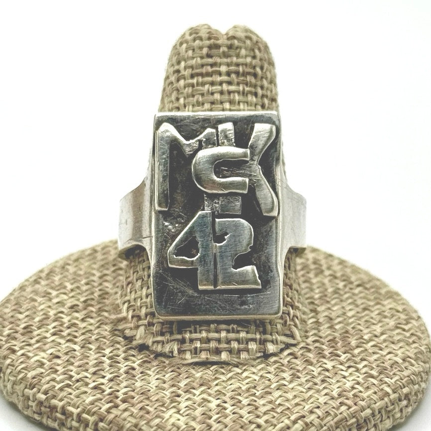 Vintage Sterling Silver 1942 McKinley High School Ring Size 10 Hand Made
