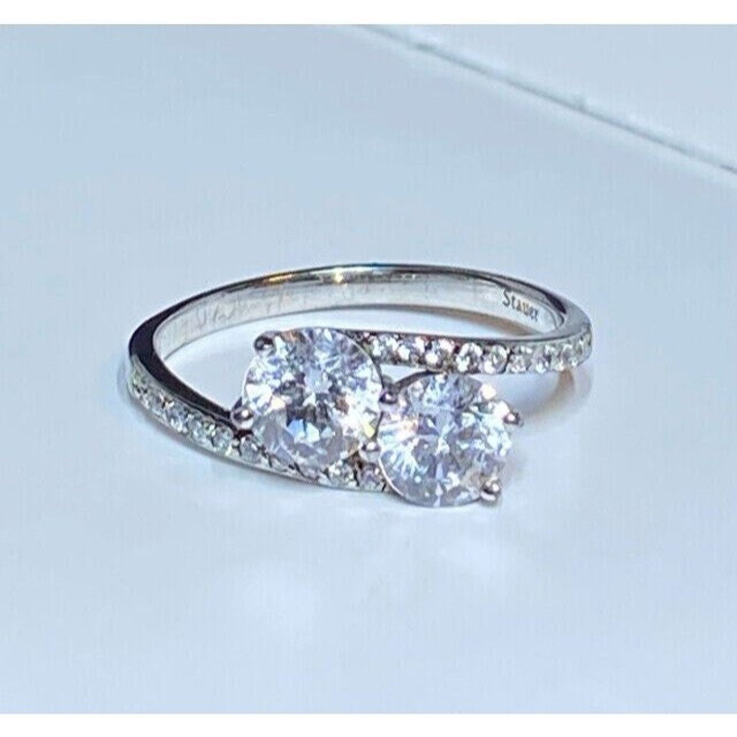 Stauer Sterling Silver Cubic Zirconia Diamondaura Infinity Ring Sz 8