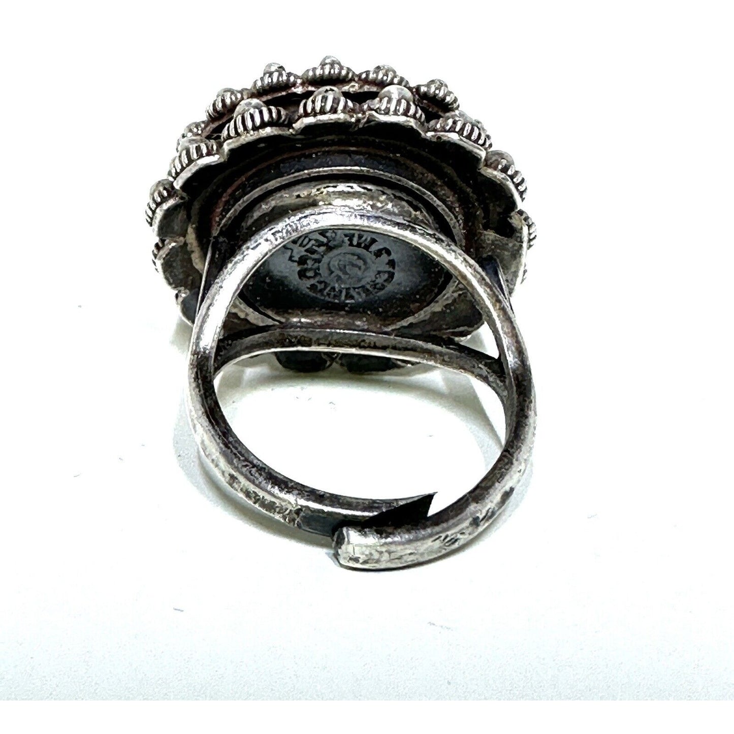 Mexican Sterling Silver Amethyst Screw Top Poison Ring