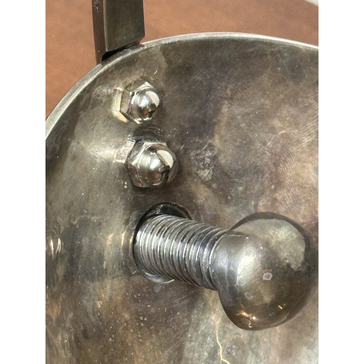 Vintage MCM Hand Hammered Silverplate Italian Wine Caddy Bottle Holder server