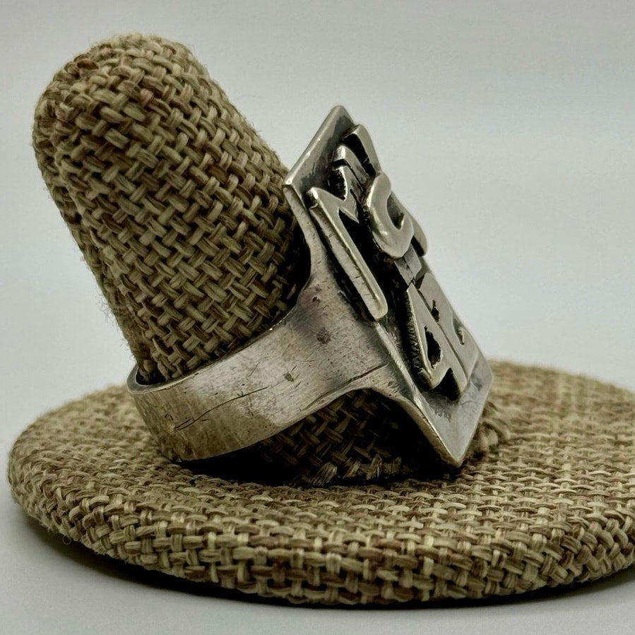 Vintage Sterling Silver 1942 McKinley High School Ring Size 10 Hand Made