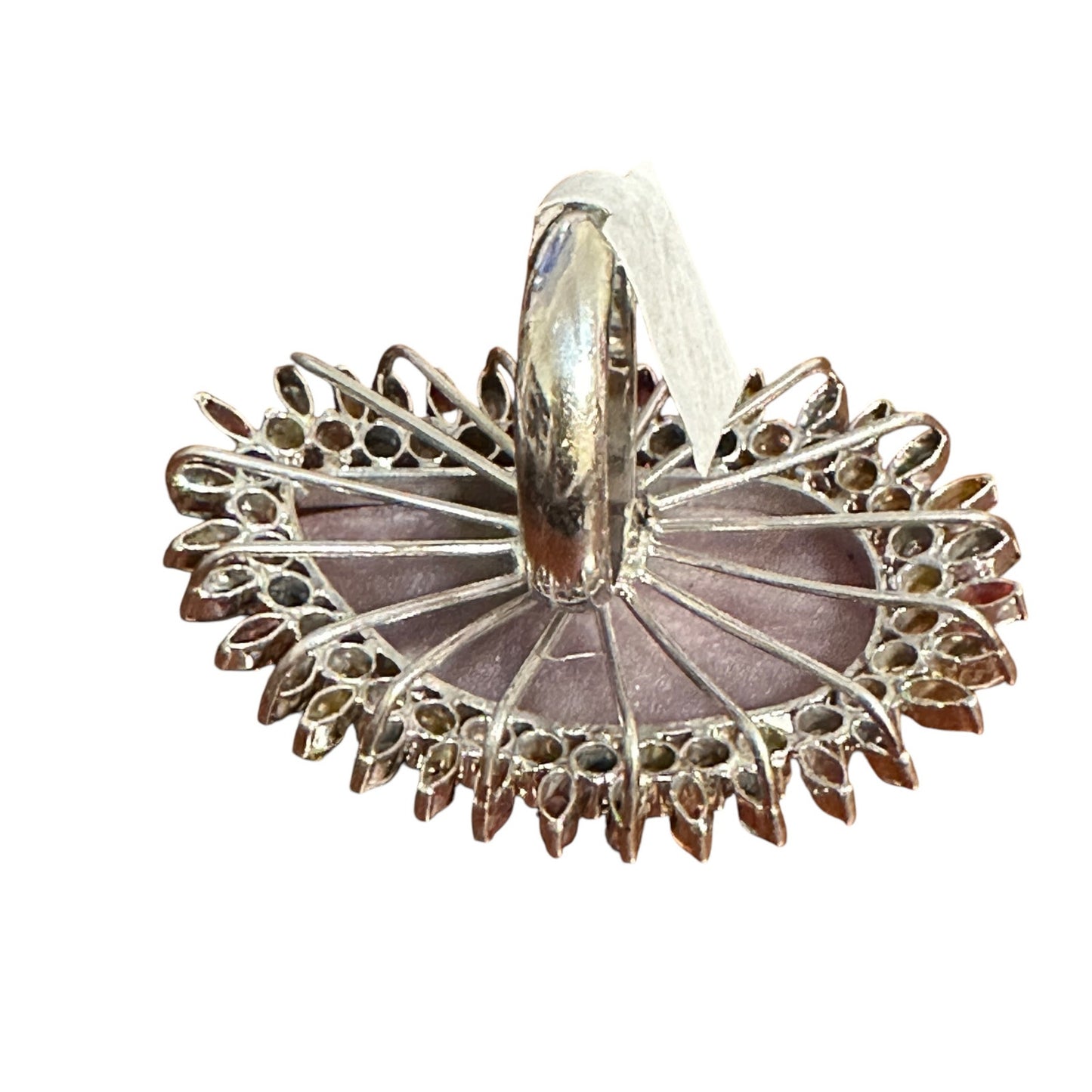 Huge Sterling Silver Quartz Multi Gemstone Ring Size 8.25