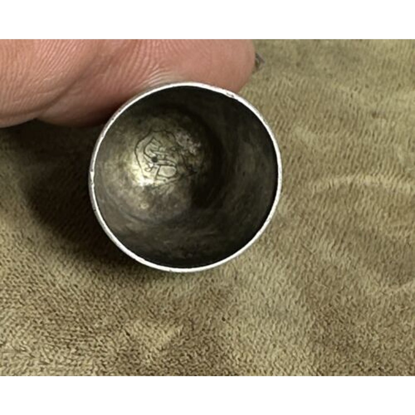 Vintage Simons Bros Sterling Silver Gold Etched Band Thimble Size 11