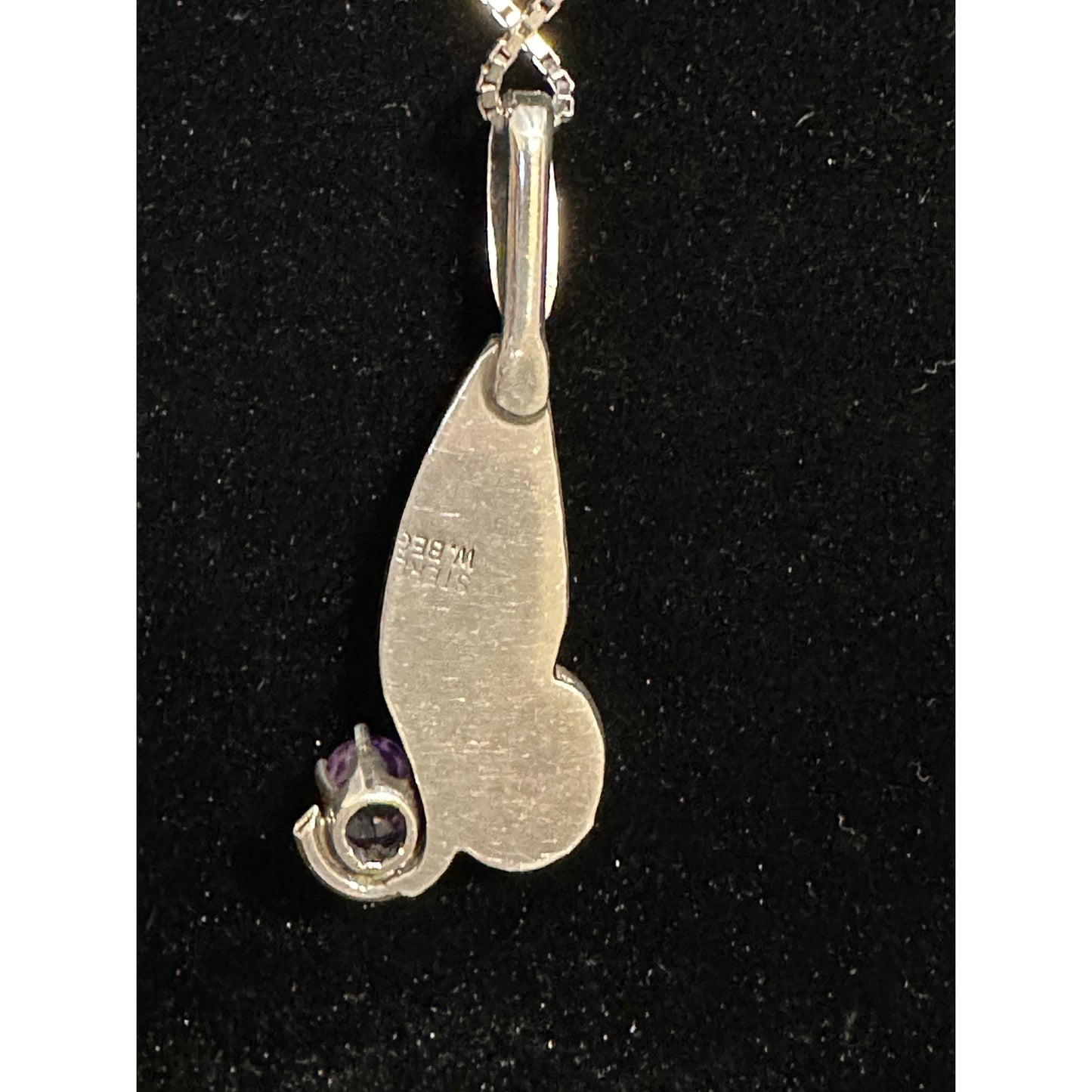 Vintage W. Begay Sterling Silver Amethyst Pendant Necklace