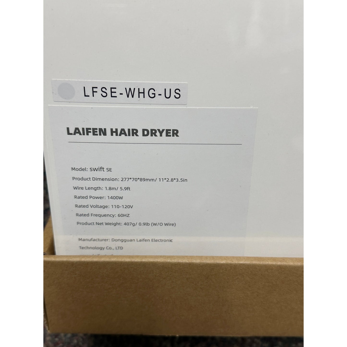 Laifen Hair Dryer Swift SE, 200 Mil Negative Ionic Blow Dryer #LFSE-WHG-US NIB