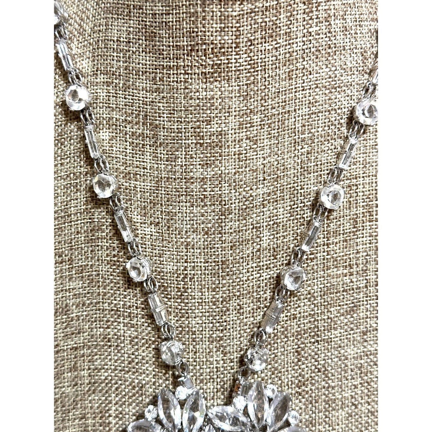 Incredible Margaret Rowe Couture Crystal Necklace w/ Huge Crystal Drop Pendant