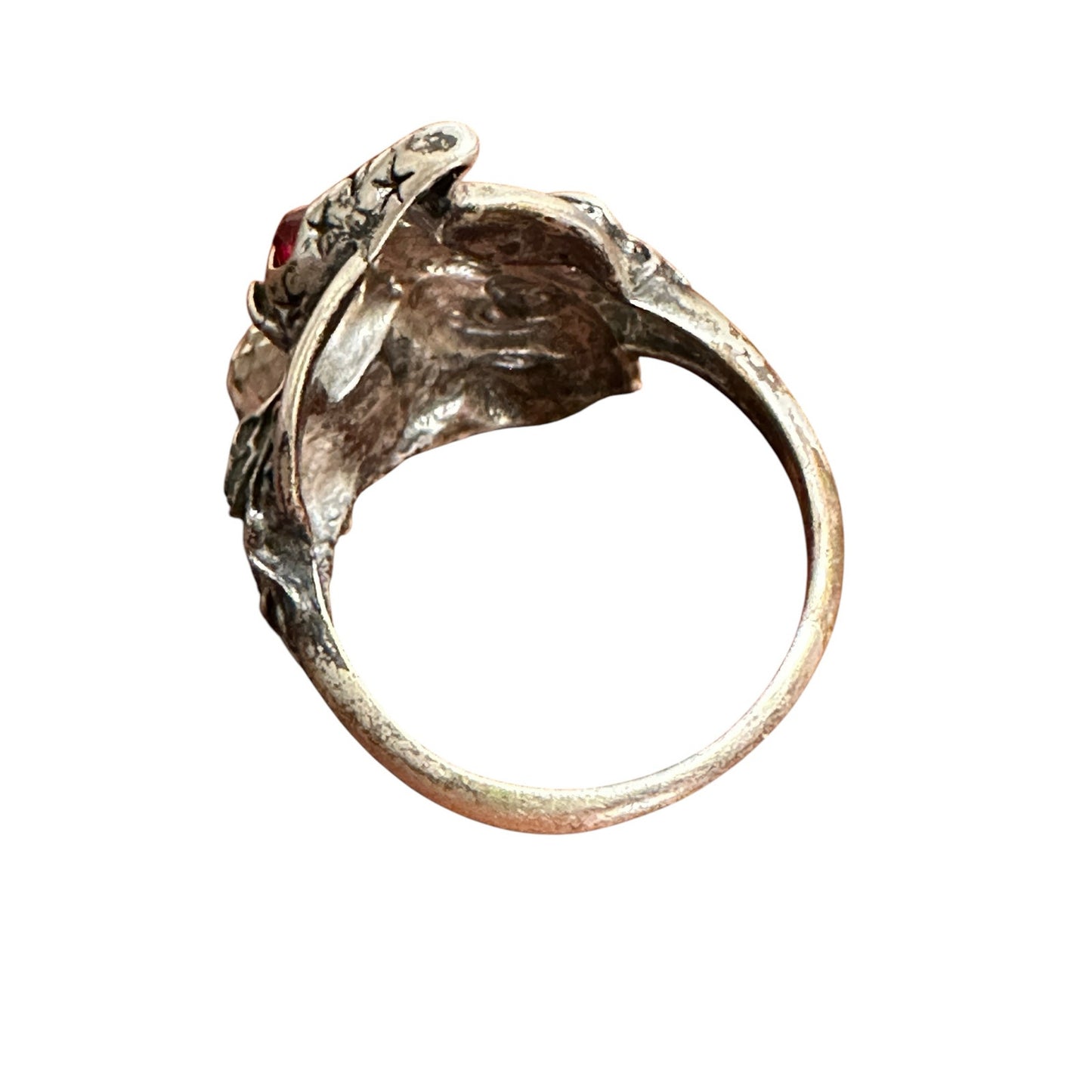 Amazing Large Men's Sterling Silver Wizard Crystal Ball Ring Size 12 3/4