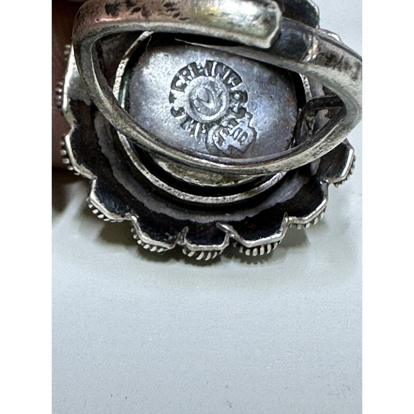 Mexican Sterling Silver Amethyst Screw Top Poison Ring