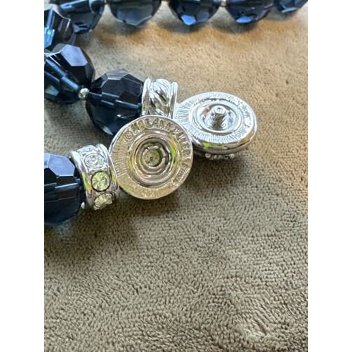 Nolan Miller Pacific Blue Swarovski Crystal Beaded Necklace Reversible Clasp