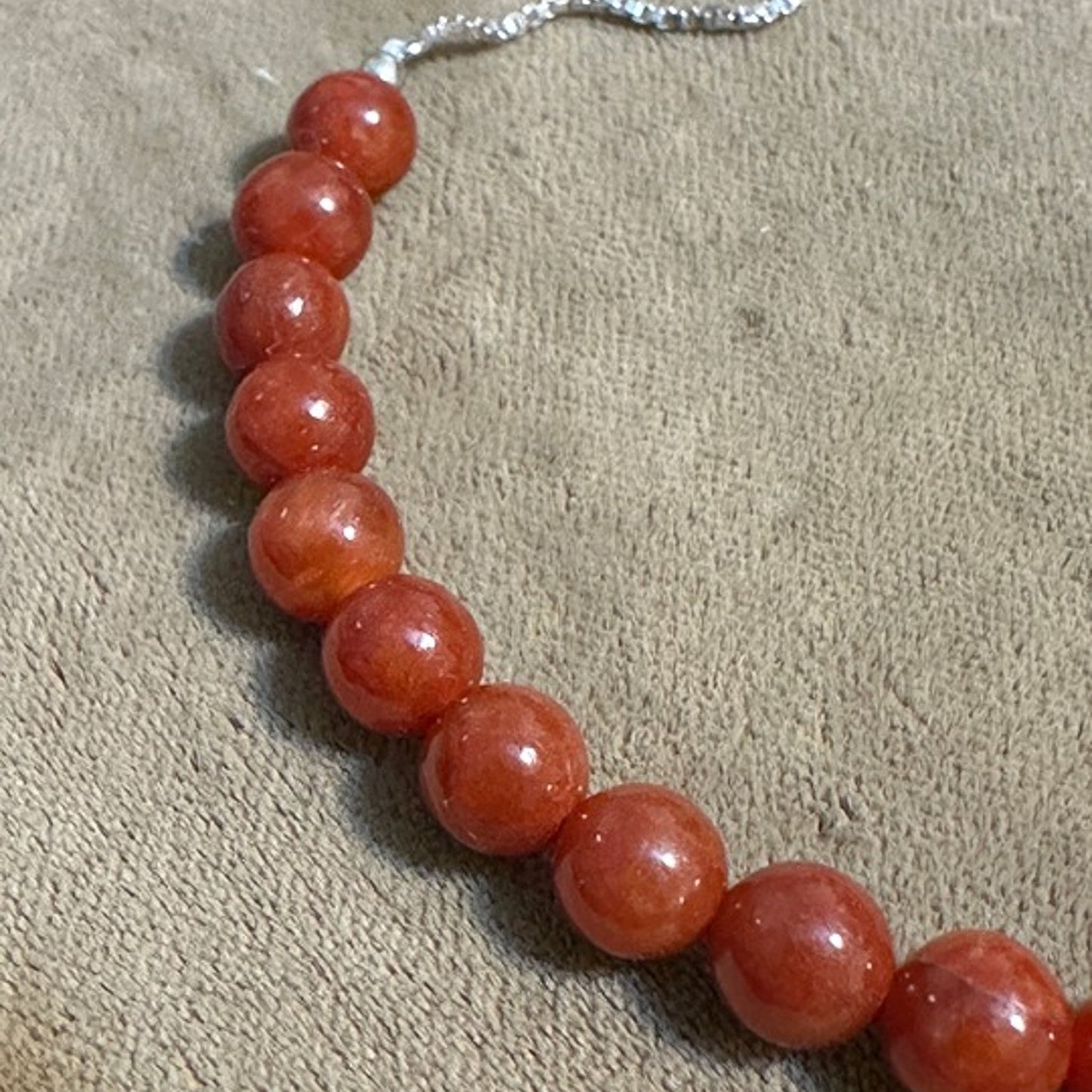 CARNELIAN Sterling Silver Slider Bracelet