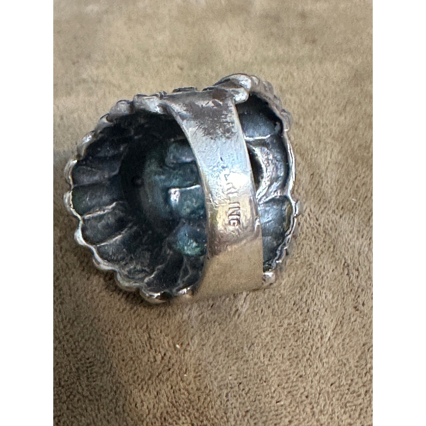 Vintage Sterling Silver Hand Made Indian Chief Head Ring 11g Size 7