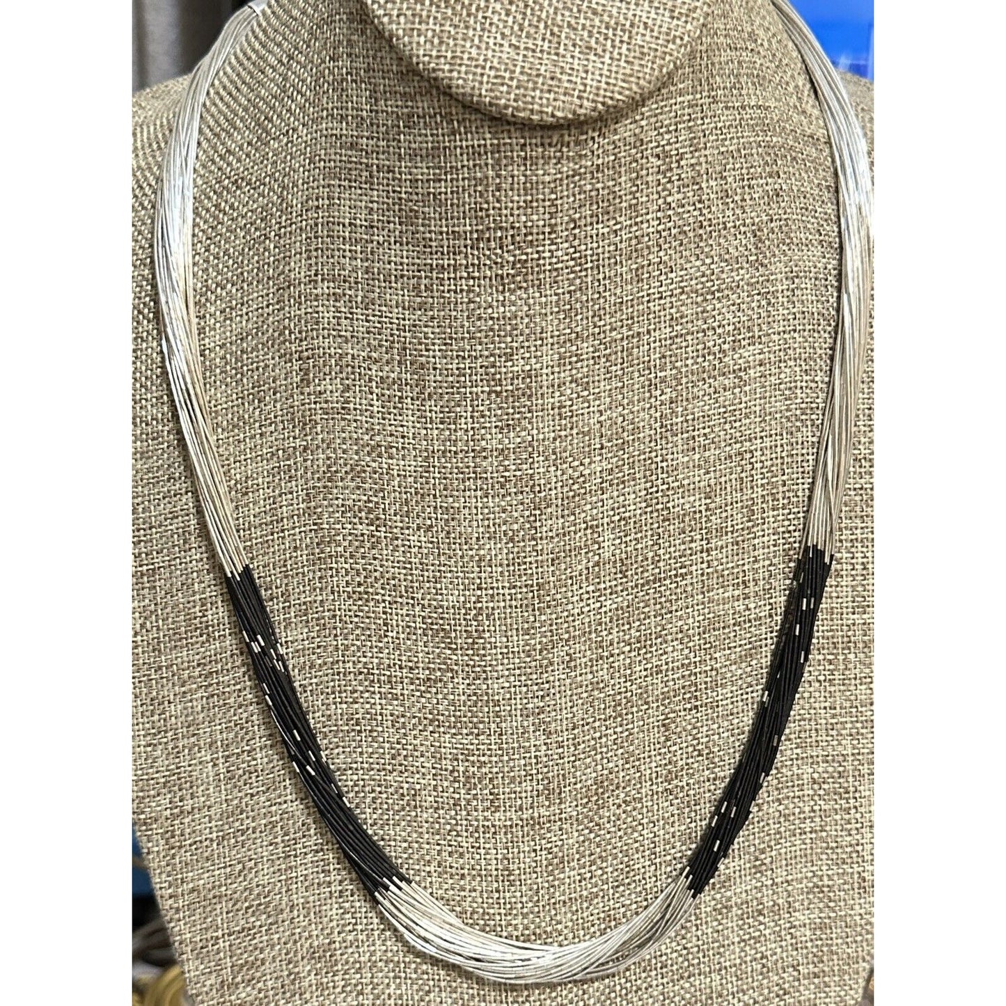 Rising Sun Hallmark 30 Strand Liquid Silver 24” Necklace 925