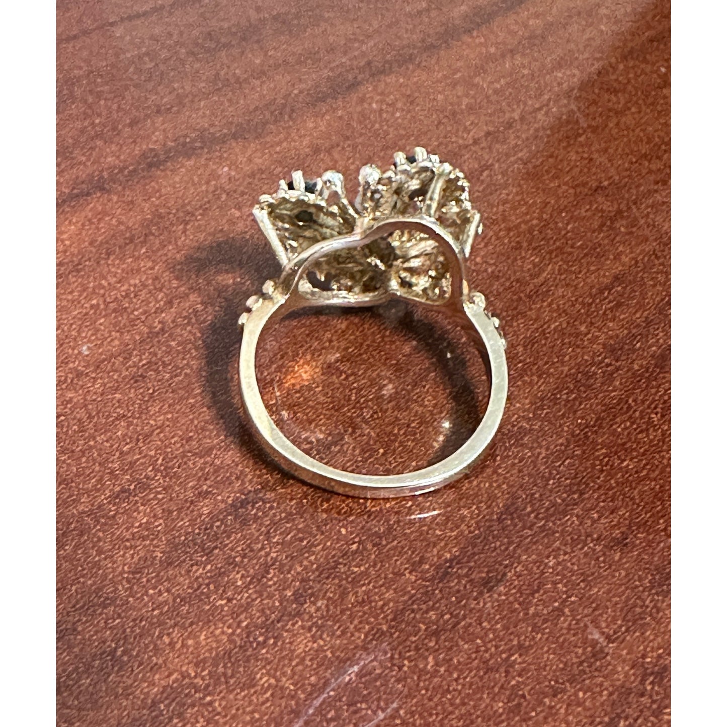 Vintage 14k Gold Multi Gemstone Butterfly Ring Size 5.5
