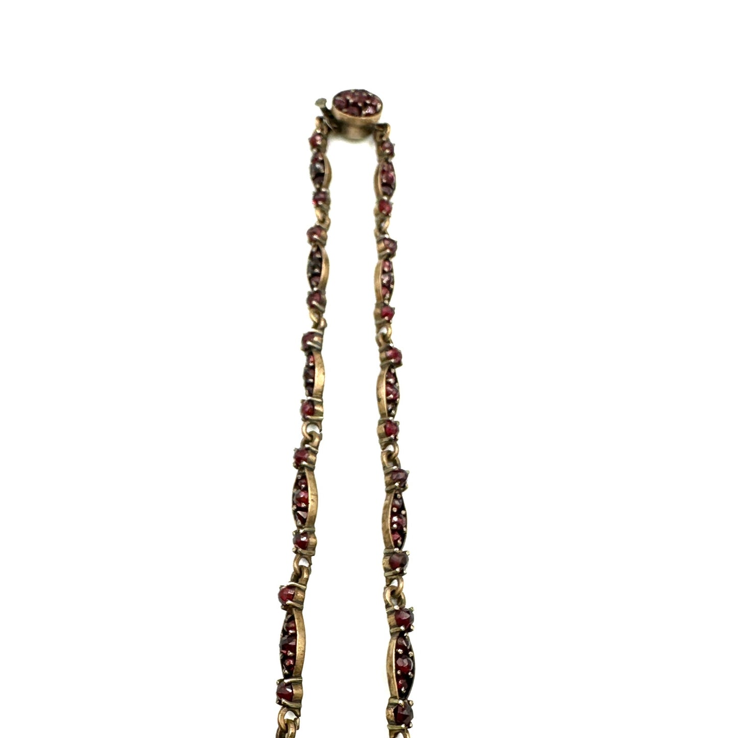 Antique Victorian Bohemian Rose Cut Garnet Moon & Stars Necklace