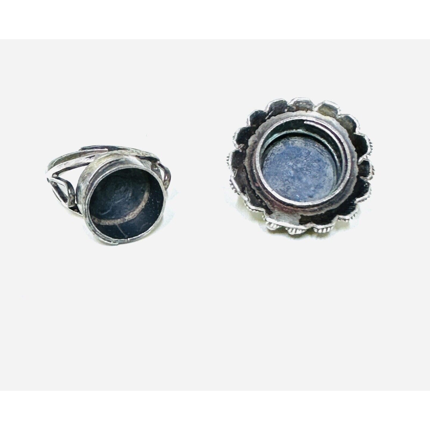 Mexican Sterling Silver Amethyst Screw Top Poison Ring