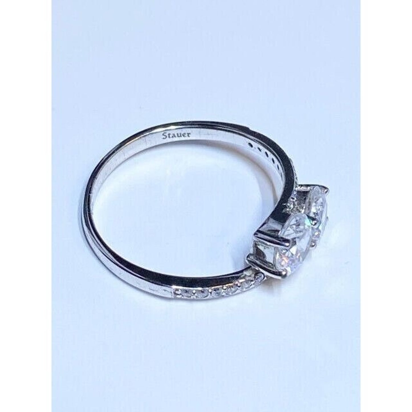 Stauer Sterling Silver Cubic Zirconia Diamondaura Infinity Ring Sz 8