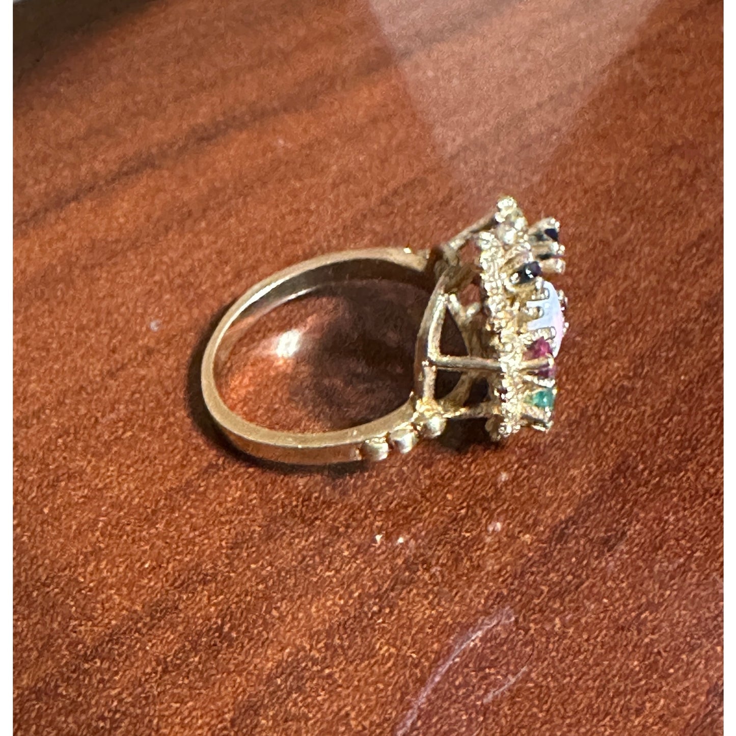 Vintage 14k Gold Multi Gemstone Butterfly Ring Size 5.5