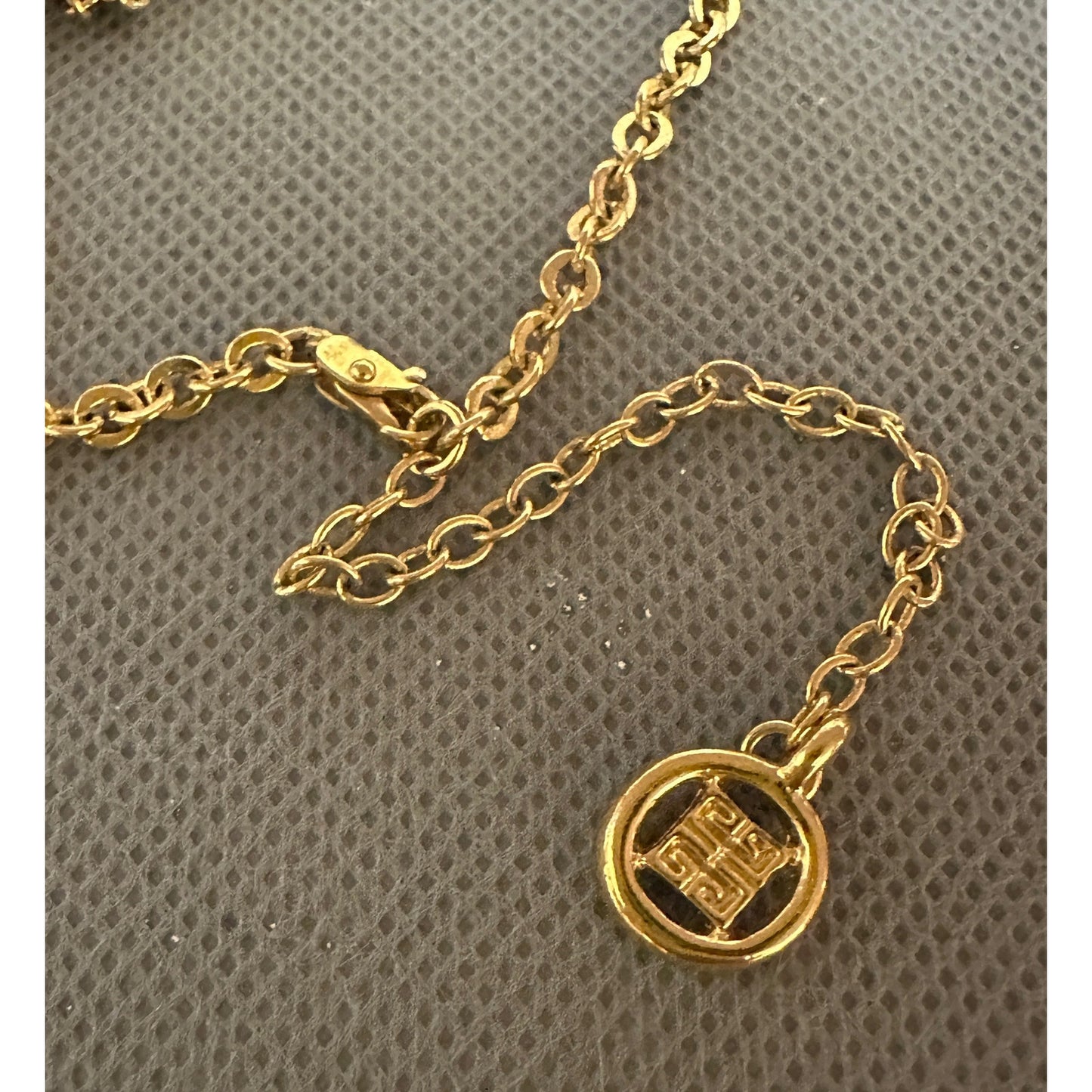 Vintage Yellow Gold Plated GIVENCHY Floral Faux Pearl Necklace