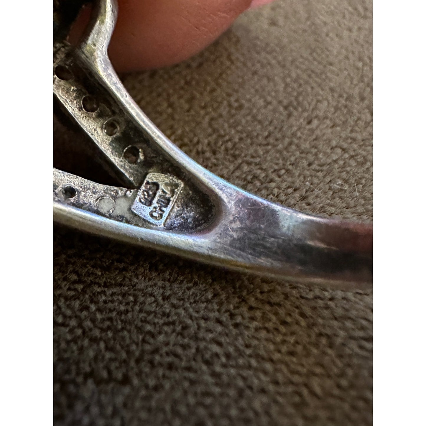 Sterling Silver CZ Art Deco Style Ring Sz 9 Signed CC