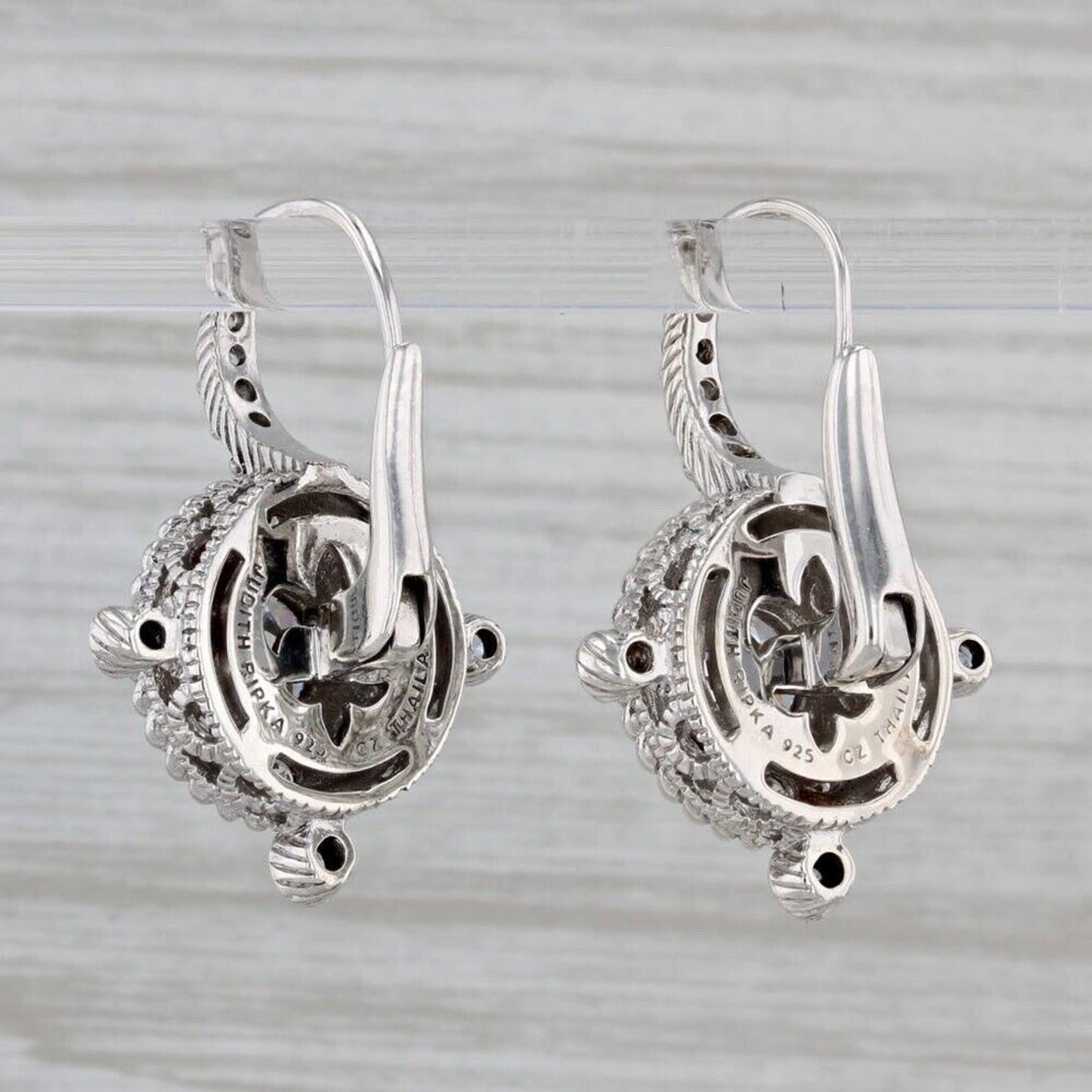 Judith Ripka Sterling Silver Clear Stone Drop Earrings