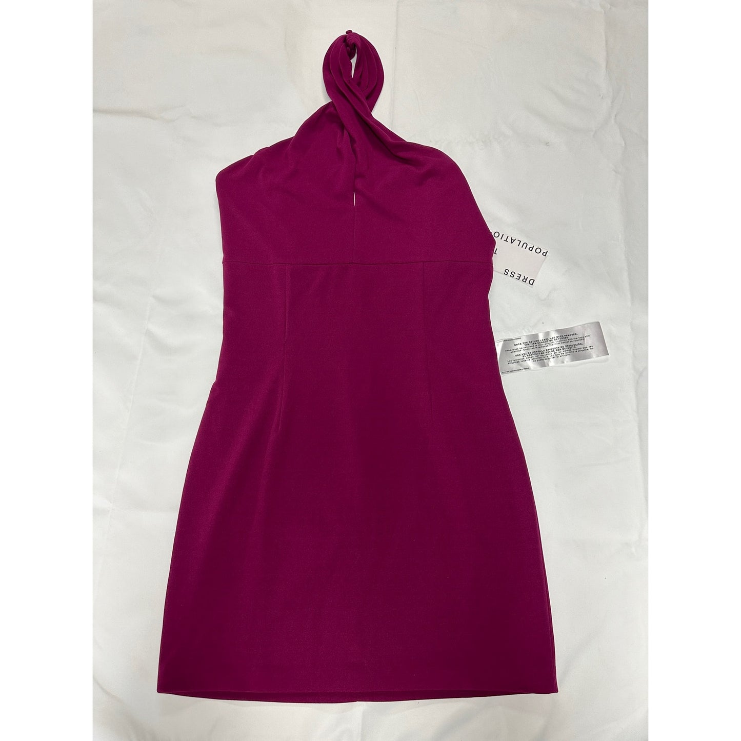 Dress the Population Women's Ryan Bodycon Mini Dress Sz L ~ Dark Magenta