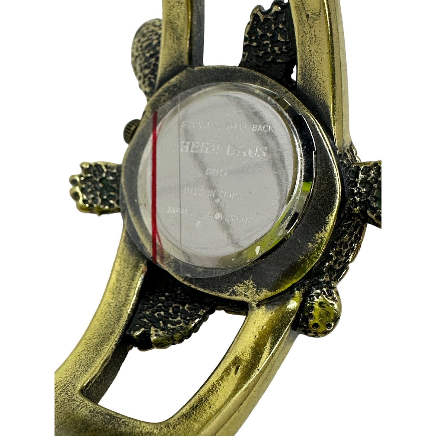 Heidi Daus Goldtone Rhinestone TURTLE Watch Bracelet