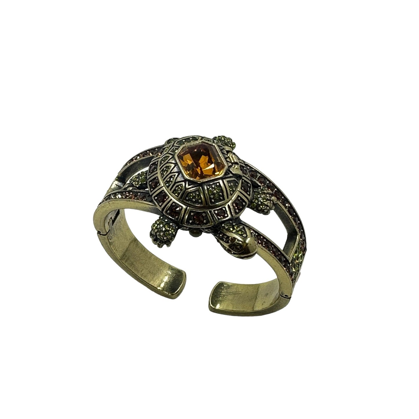 Heidi Daus Goldtone Rhinestone TURTLE Watch Bracelet