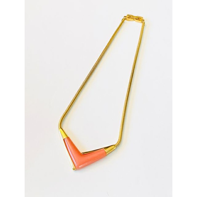 Givenchy 1978 Goldtone Thermoset Necklace & Clip Earrings