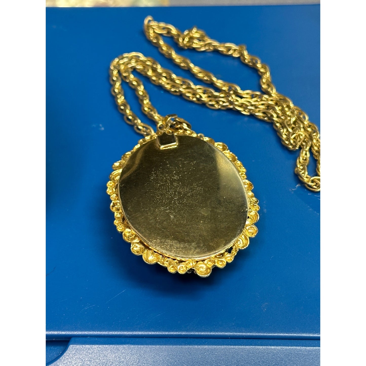 Vintage Victorian Style Goldtone Goldstone Necklace & Hinged Bangle