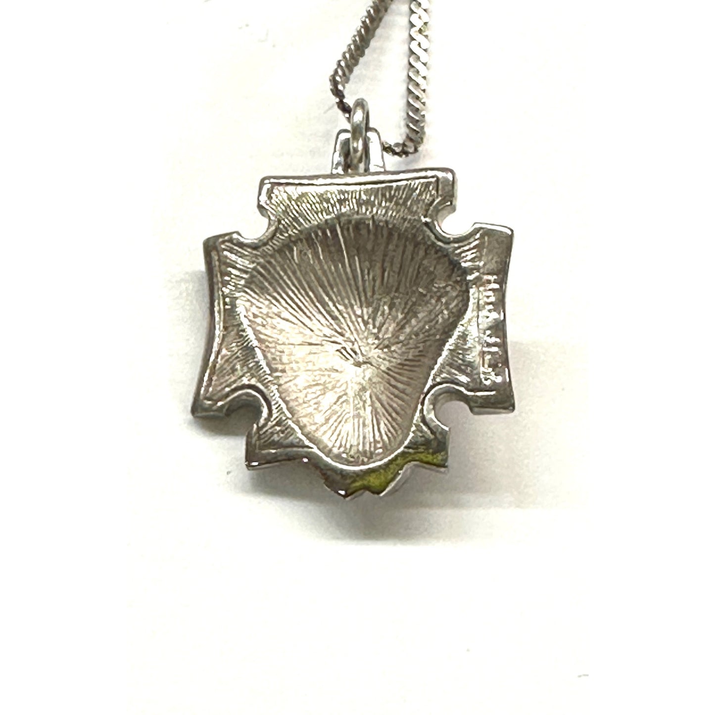 Vintage Sterling Silver Jesus Pendant Necklace