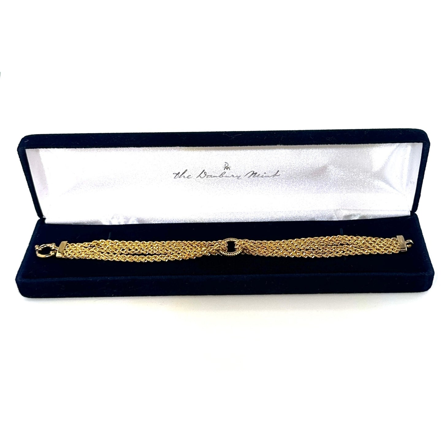 Danbury Mint Gold over Sterling 5 Strand Chain Circle Bracelet