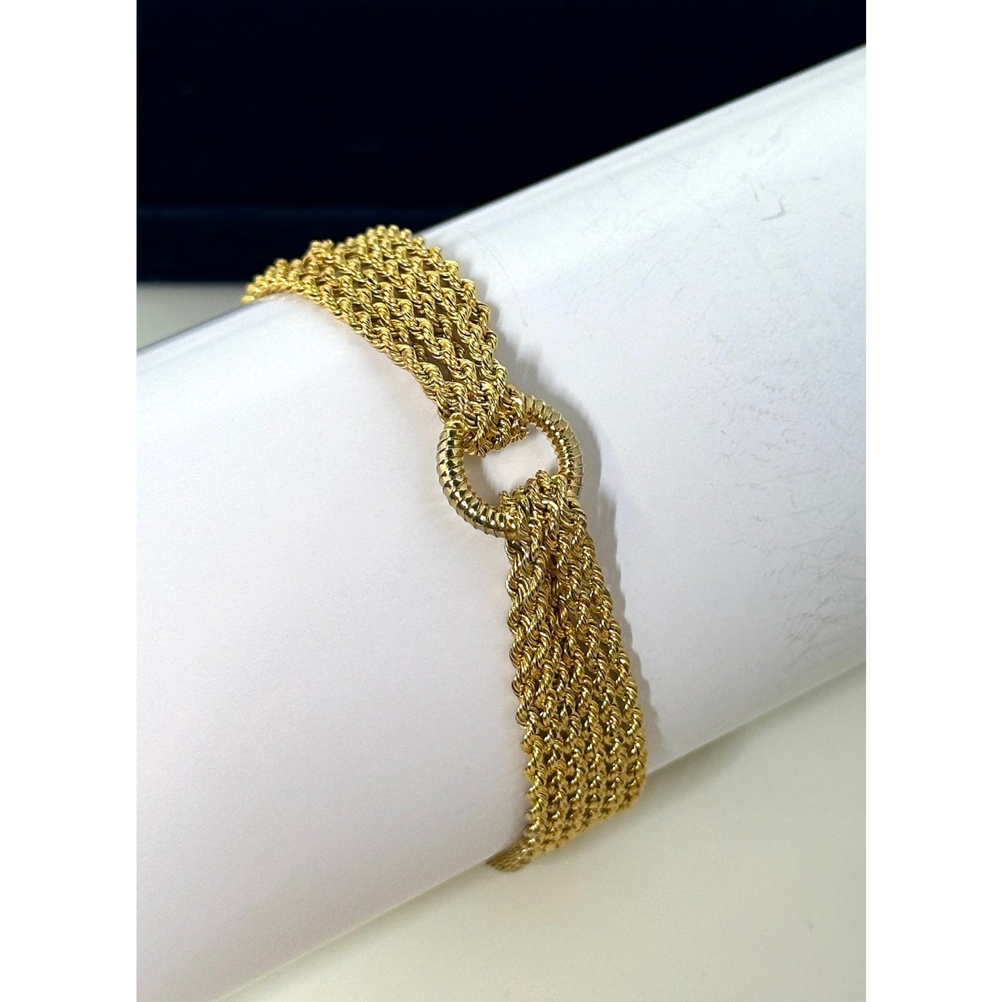 Danbury Mint Gold over Sterling 5 Strand Chain Circle Bracelet