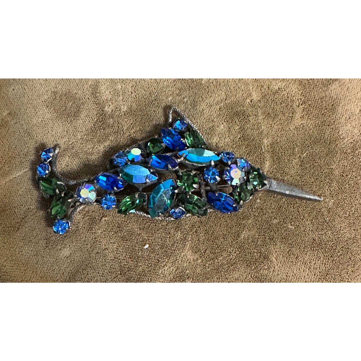 Rare Vintage Regency Blue Swordfish Pin Brooch Signed