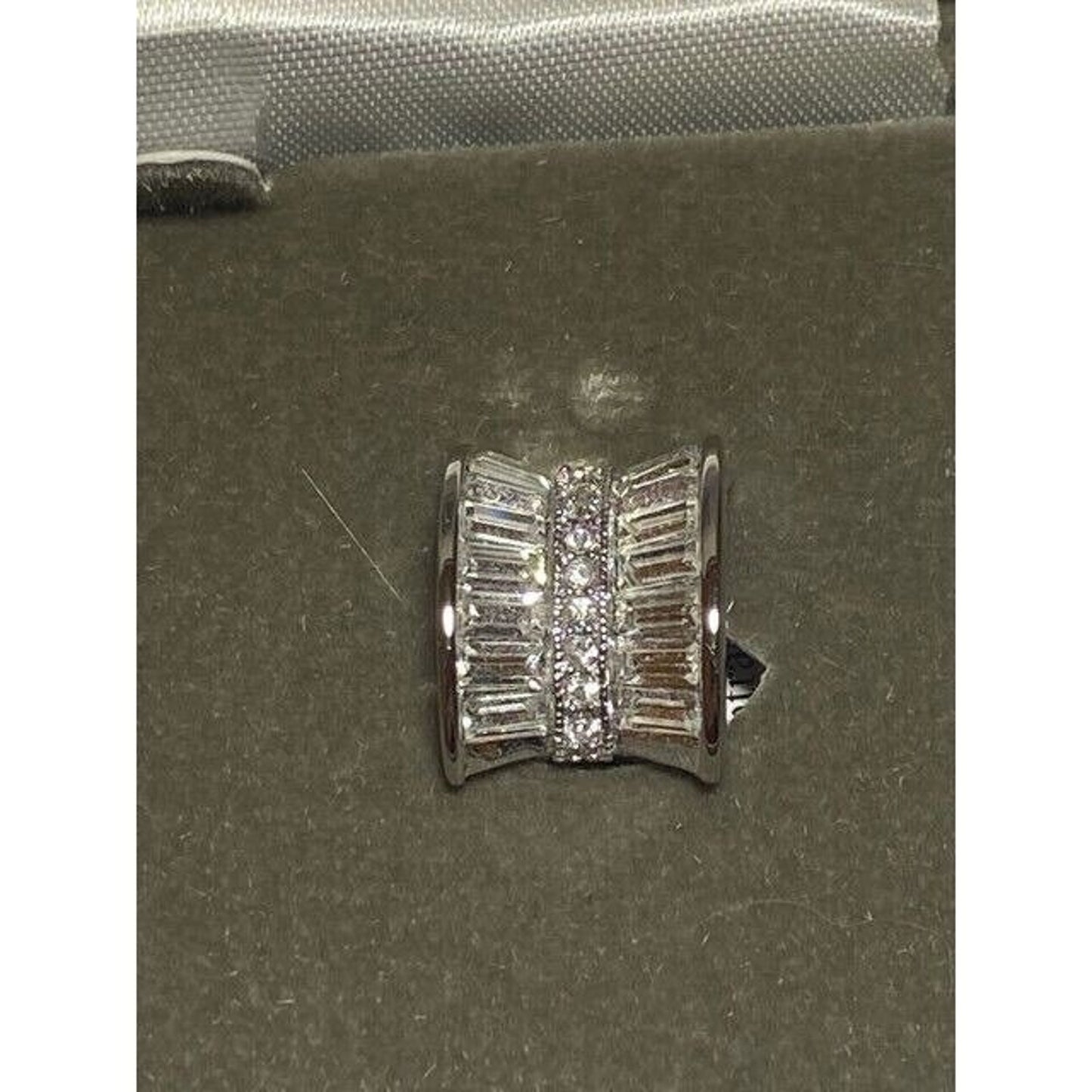 Nolan Miller Silvertone Rhinestone Clip Back Earrings