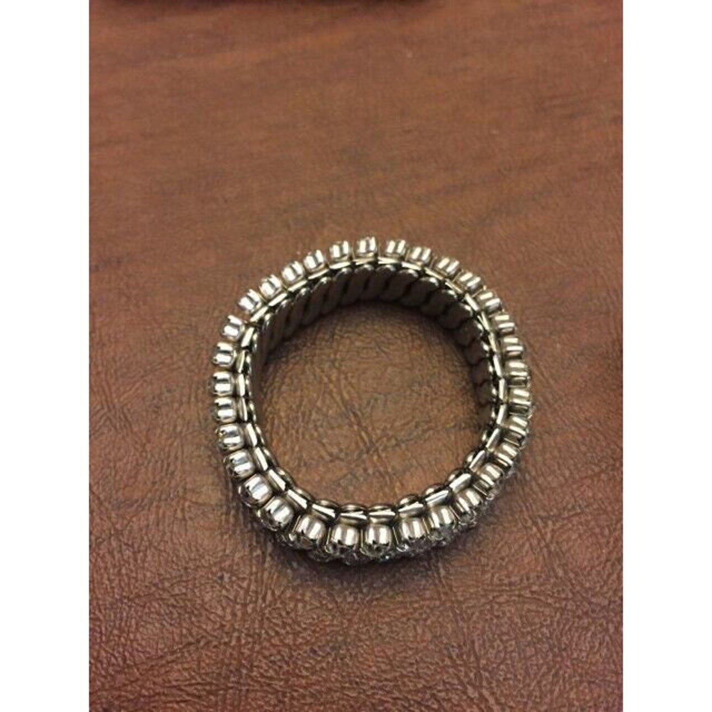 Vintage Silver-tone Triple Row Rhinestone Expansion Bracelet