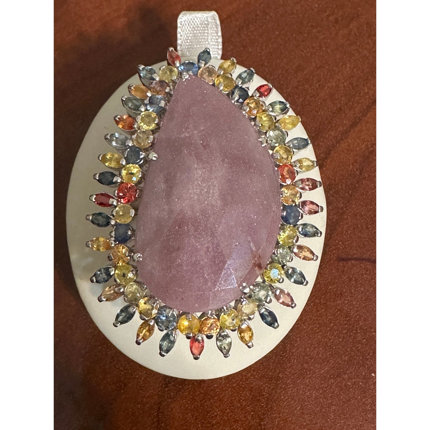 Huge Sterling Silver Quartz Multi Gemstone Ring Size 8.25