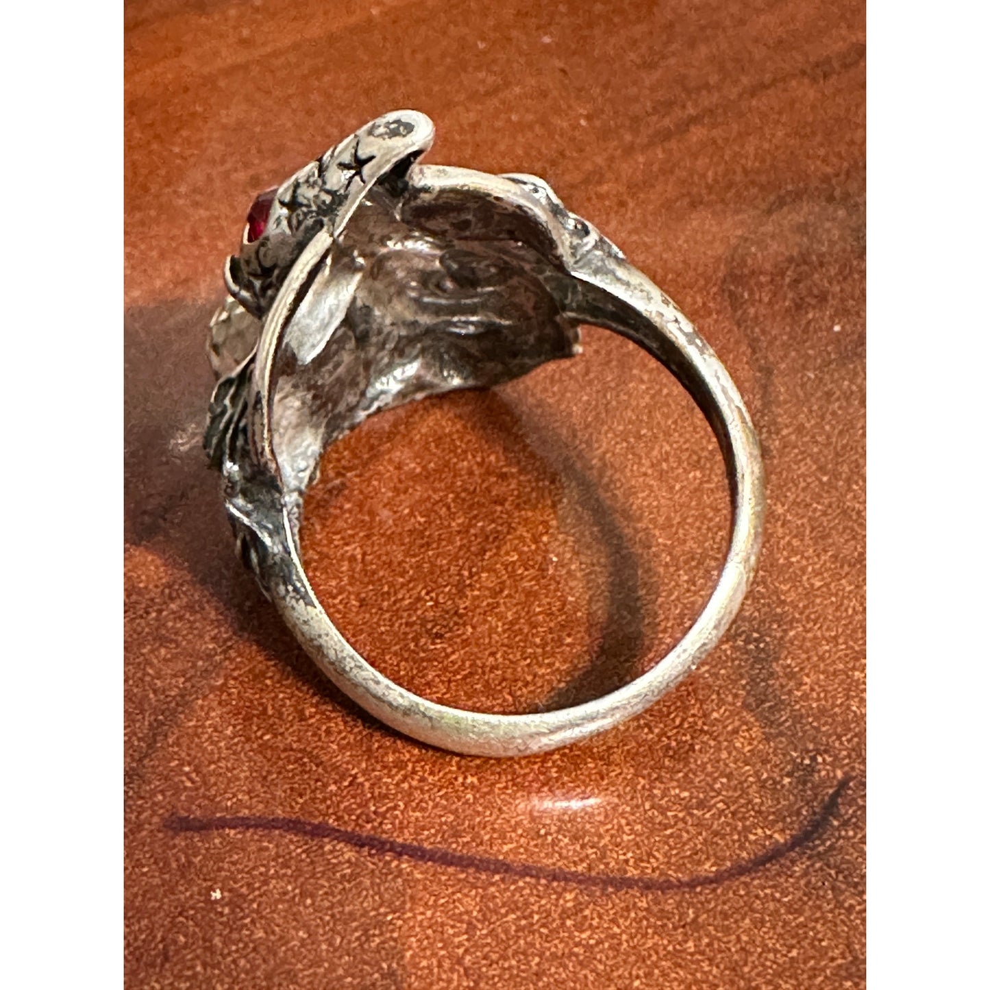 Amazing Large Men's Sterling Silver Wizard Crystal Ball Ring Size 12 3/4