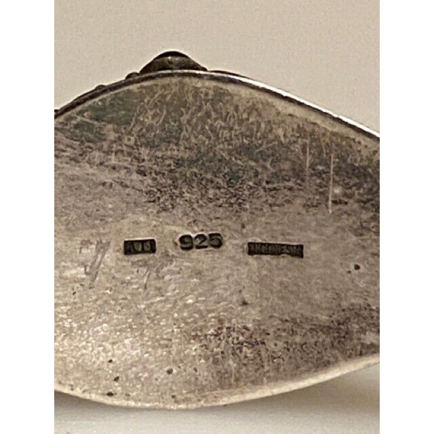 Signed ATI Sterling Silver Onyx Cuff Bracelet