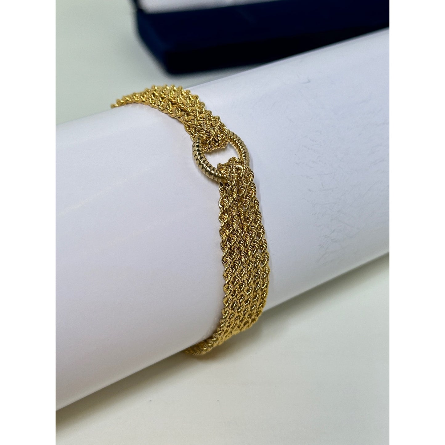 Danbury Mint Gold over Sterling 5 Strand Chain Circle Bracelet