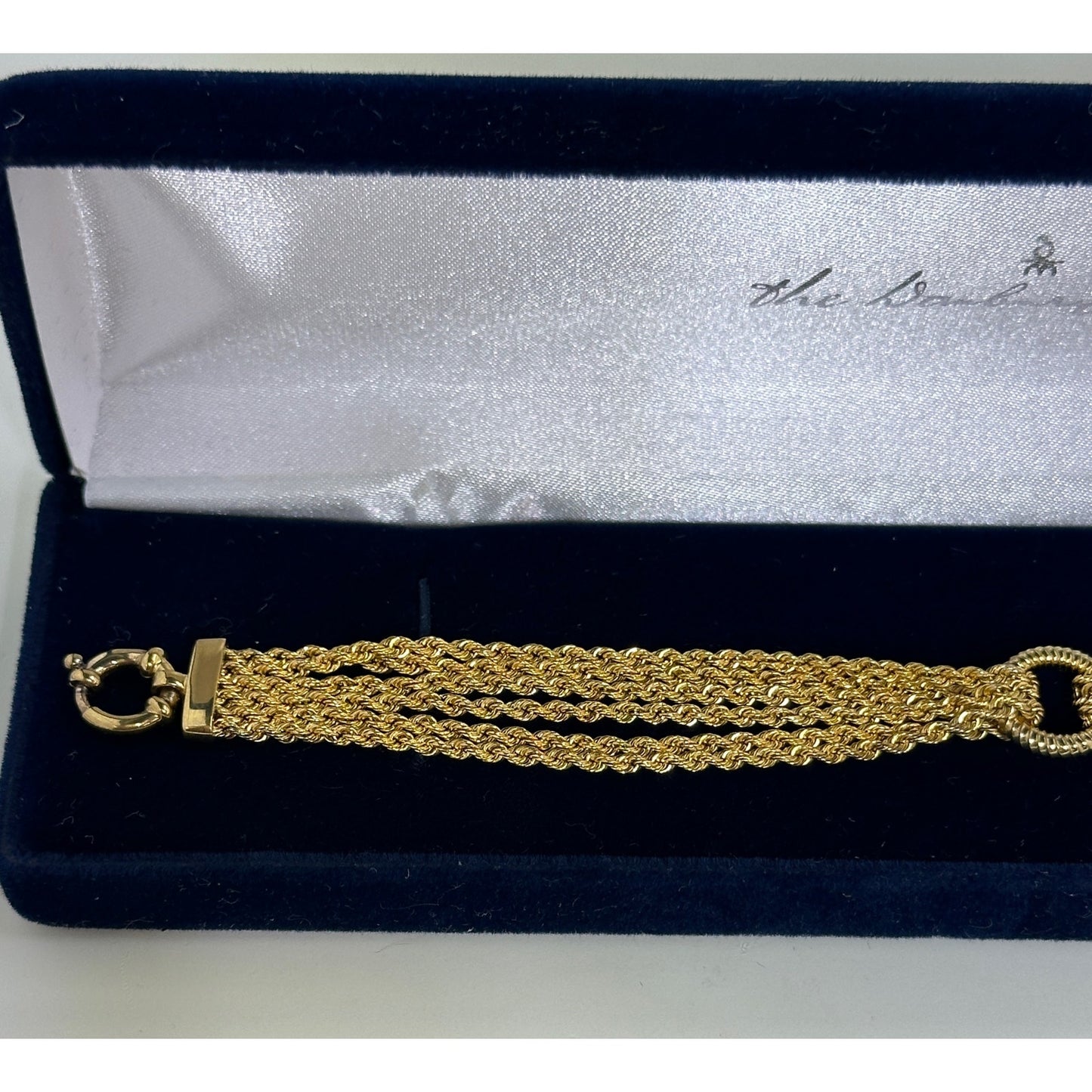 Danbury Mint Gold over Sterling 5 Strand Chain Circle Bracelet