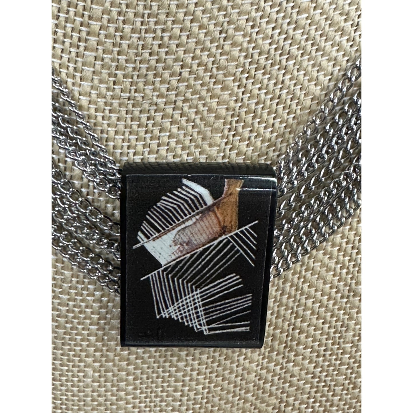 Anne Marie Chagnon Modernist Mod Multi Chain Slide Pendant Necklace